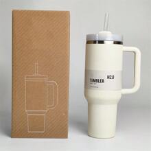 Compatible With Stanley Cup 40 Oz, 1 Piece, 40 Oz Stan Cup, 40oz With Handle, 40 Ounce Stainless Steel Insulated Water Bottle With Handle, 1200ml Wide Mouth Water Tumbler Iced Coffee Mug, Double-Walled Vacuum Insulation, Keeps Drinks Hot/Cold For Hours, Perfect For Outdoor, Gym, Travel,Hiking, Camping, Sports,Work, School, And Outdoor Adventures