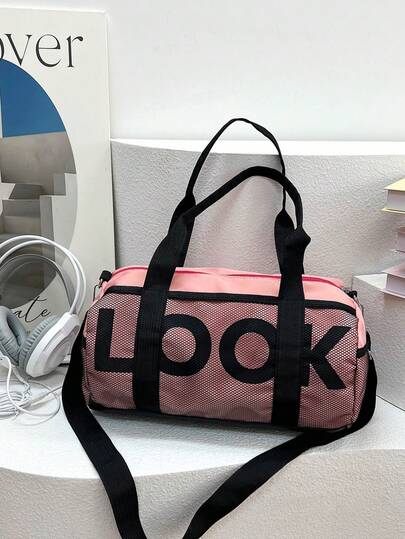 Bolsa de viaje de material de nailon con capacidad grande, bolsa de gimnasio, bolsa de yoga, bolsa de regreso a la escuela para estudiantes, bolsa deportiva unisex para deportes, acondicionamiento físico, ejercicio, viajes, vacaciones para mujeres y hombres, artículo de viaje esencial