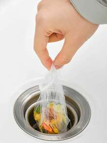 30/100 个水槽垃圾过滤袋，可重复使用的编织布网状水槽过滤袋，用于厨房水槽的一次性细网排水过滤袋，食物垃圾，剩余碎片收集器，耐用的水槽网状过滤袋，非常适合家庭厨师和洗碗机，保持水槽干净整洁，防止堵塞