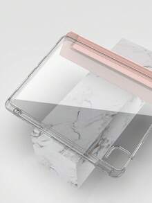 Transparent Folding Case Compatible With IPad Compatible With IPad 10th Generation Case 2022, IPad Case 10th Generation 10.9 Inch, With Slot For Pencil Mini 4/5/6/9.7/10.2/10.5,For IPad Air 4/5, IPad 10.9, IPad Pro 11 Inch, IPad Air 11 (M2) Pro 11 (M4) 2024 Tpu Back Comfortable And Lightweight Soft Frame Suitable-Pink