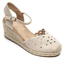 Sandalias compensadoras con motivos florales - novias y novios con un estilo sencillo y elegante alpargatas - Beis - Ver 3
