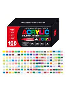 Bộ 24-240 bút màu nước đầu mềm nhiều màu, bút vẽ và graffiti, bút mực lỏng acrylic, 72 màu đầu cọ có thể nạp lại, thích hợp để vẽ trên đá, thủy tinh, gốm sứ, trứng Phục Sinh, kim loại, gỗ. Tuyệt vời làm quà tặng tốt nghiệp, quà tặng tiệc độc thân, quà tặng phù dâu, quà tặng Ngày của Cha, trang trí Halloween. - Nhiều màu - Xem 18