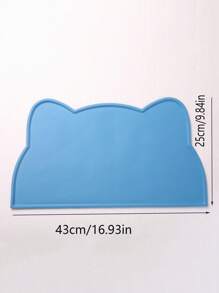 1 pièce Tapis de table pour chat et chien en silicone, en forme de tête de chat, facile à nettoyer, anti-déversement. Tapis de gamelle pour animaux de compagnie, imperméable, avec rebord antidérapant anti-fuite. Tapis de table pliable et isolant en forme de nuage, fournitures pour animaux de compagnie