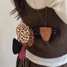 Leopard Print Men's And Women's Glasses Bag Portable Sunglasses Bag Lingge Protective Case Short Sight Glasses Fashion Glasses Bag Storage Bag Holiday Essentials Holiday Travel Travel Essentials Travel Bag Travel Accessories Graduation - Black and White - View 9