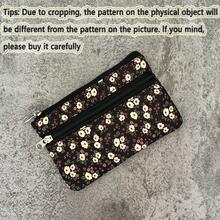 1件/4件/6件田园碎花双层双拉链迷你零钱包，多功能小钱包硬币包，创意独特派对小礼物 - 彩色 - 查看 13