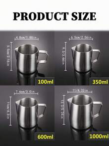 100ML/350ML/600ML/1000ML 高品质不锈钢奶泡器，打造完美拿铁艺术，多种尺寸可选，是家庭咖啡师和咖啡爱好者的理想选择 - 提升您的咖啡体验，不锈钢奶泡器 - 拿铁艺术奶泡器 - 咖啡奶泡器 - 奶泡工具 - 咖啡配件 - 家庭咖啡师设备 - 浓缩咖啡奶泡器 - 咖啡制作工具 - 重返校园 - 銀色 - 查看 9