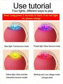 Bola de persecución inteligente con cuerda de unicolor para gatos, juguete interactivo para gatos, juguete de interior para gatos, juguete para gatos adultos, bola inteligente para mascotas