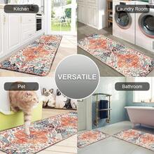 1/2/3pcs Bohemian Kitchen Set, Bohemian Broken Style,, Kitchen Anti-Fatigue Cushion, Corridor Runner, Flannel Material Anti-Slip Soft And Comfortable Easy To Clean, Suitable Bedroom, Living Room, Dining Room, Kitchen, Bathroom, Entrance, Floor - 白色 - 查看 7