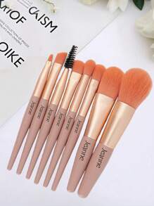 8pcs Customizable Mini Macaron Makeup Brush Set With Same Color Stylish PU Pouches - Portable, Fragrance-Free With Soft Nylon Bristles & Durable ABS Handles Includes Eyeshadow, Blush, Eyebrow, Concealer Brushes . Ideal For On-The-Go Beauty.Travel Brand Merchandise Wedding Favors