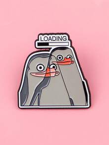 1 件装企鹅“装货”珐琅别针儿童胸针翻领别针背包上的动物徽章服装配饰趣味珠宝礼物 - 彩色 - 查看 3