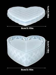 1 Molde de silicona con forma geométrica de corazón para cajas de joyería, perfecto para resina epoxi, arcilla, hormigón y moldes de yeso, regalo del Día de los Enamorados, regalos para mejores amigos, manualidades DIY