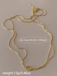 1 pièce Élégant collier ras-du-cou nœud en acier inoxydable de couleur or minimaliste, polyvalent pour le port quotidien