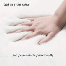 Ultra-Soft Faux Rabbit Fur Christmas Carpet - Fluffy, Machine Washable For Bedroom, Living Room, Bathroom Decor ,Thick Carpet Autumn And Winter Carpet Fur Carpet Thick Carpet,Fleece Carpet, Wool Carpet, Autumn And Winter Rug, Thickened/Plush,