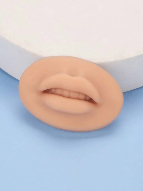 1pc 3D Silicone Lip Practice Skin, adequado para blush labial e microblading, disponível em 4 cores
