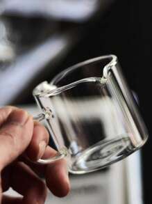 1pc/2pcs Double Spouts Glass Coffe Cup With Handle,Espresso Shot Glasses Cup,Clear Glass Measuring Cup,Double Spouts Milk Cup,Espresso Measuring Cup,Espresso Accessories,Glass Gravy Boat Transparent Cream Pitcher Sugar Bowl Classic Cream Jug With Handle Suitable For Mother's Day,Gift For My Mother,Afternoon Tea Party And Dessert Pie