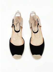 Sandales compensées hautes en espadrille pour femme, sandales compensées en espadrille pour l'été, sandales compensées hautes, espadrilles classiques, sandales pour femme