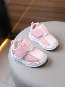 1双皮革表面防水软底休闲舒适字母钩环时尚婴儿鞋 - 粉色 - 查看 4