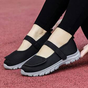 Women's Adjustable Barefoot Walking Shoes, Loose Fit Breathable Fabric Slip-On Flats, Suitable For Diabetes And Arthritis, Support Swollen Feet, Indoor/Outdoor Casual Sneakers, Lightweight Soft Sole, Comfortable Foot Care