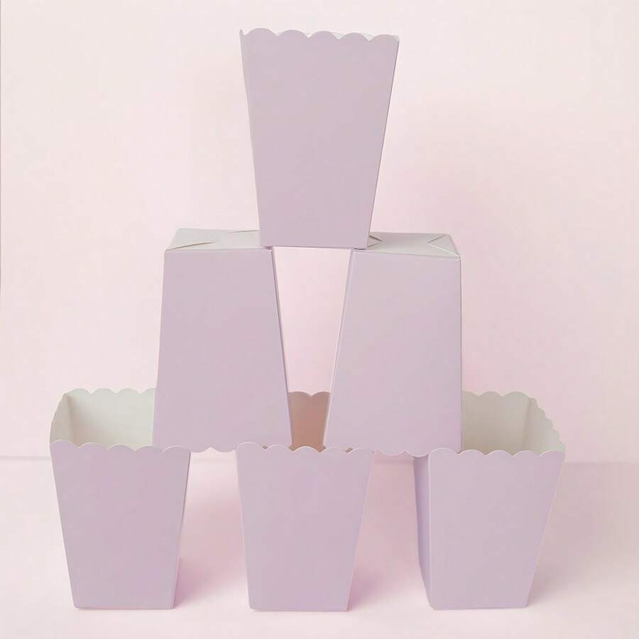 10 piezas/20 piezas/50 piezas Cubetas de palomitas de maíz de color morado claro, cajas de palomitas de maíz de teatro, cajas desechables de color morado lavanda para aperitivos, suministros para fiestas de concesiones y carnavales, mini contenedor para palomitas de maíz, bolsa clásica de palomitas de maíz de estilo woodland de apertura superior - Morado - Ver 1