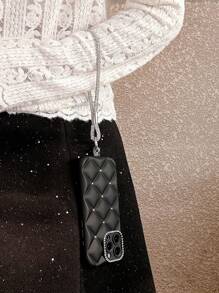 Funda de teléfono transparente de lujo con correa de muñeca con rhinestones, adecuada para iPhone 17 Pro Max/17 Pro/17 Air/17/16 Pro Max/16/16 Pro/16 Plus/16e/15/15 Pro Max/15 Pro/15 Plus/11/12/13/14 Pro Max/11 Pro/11 Pro Max/12 Pro/12 Pro Max/13 Pro/13 Pro Max/7 Plus/14 Pro/14 Pro Max/14 Plus, funda suave minimalista y creativa en color blanco