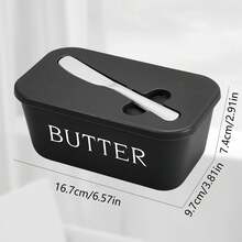 1 件，带盖黄油盘，聚丙烯材质黄油容器，易于舀取，非常适合厨房烘焙和作为礼物，密封黄油容器可放在台面或冰箱中，并可在洗碗机中清洗。