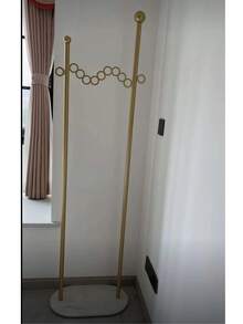 Clothes Hanger Rack, Indoor Home Entryway Bedroom Living Room Lobby Studio Use, Marble & Metal Material, Minimalist Design - Gold - View 7