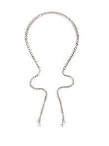 1pc Elegant Fashion Personalized Rhinestone Headband, Minimalist Women Daily Accessory - Silver - View 3