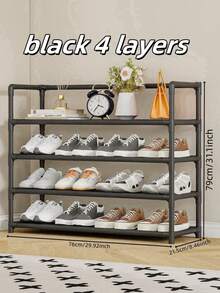 1pc 3-7 Tiers Easy Assemble Shoe Rack, High Capacity Compact Space-Saving Floor Stand Storage Shelves For Bedroom Decor - Multicolor - View 13