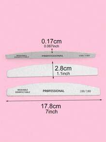 10pcs Professional Half-Moon Wood Chip File Simple Nail File True Nail Chip Thin File Nail Manicure Manicure Type Polishing Nail File