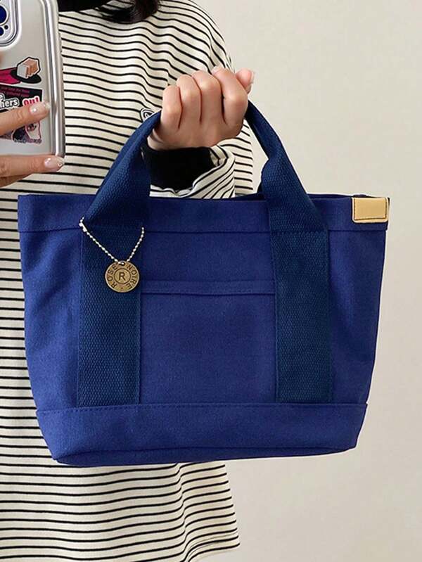 حقيبة غداء جديدة وعصرية عالية الجودة من القماش المبطن، حقيبة يد عادية للنساء