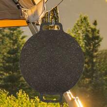 Padella per barbecue, piastra da barbecue antiaderente, conduzione del calore rapida, facile da cuocere, multifunzionale, griglia versatile, padella, padella a induzione rotonda piatta con doppia impugnatura, rivestimento antiaderente, padella tonda per barbecue, barbecue, pentola da cucina in ghisa per pizza, per barbecue all'aperto, cucina, ristorante, campeggio, picnic, negozio di barbecue, matrimonio, festa della mamma, festa del papà
