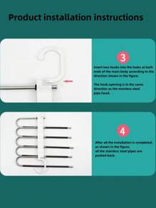 1pc 5/9 Pole Folding Pants Hangers With Multi-Layer,Suitable For Summer Shorts; Not Suitable For Autumn And Winter Clothes,(The Product Needs Simple Assembly, The Video Is An Assembly Tutorial