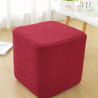 1pc Spicy Stripes Pattern Pouf Cover, Suitable For Kitchen, Living Room, Bedroom, Bathroom, Dining Room, Ramadan, Easter Decoration, Furniture Cover