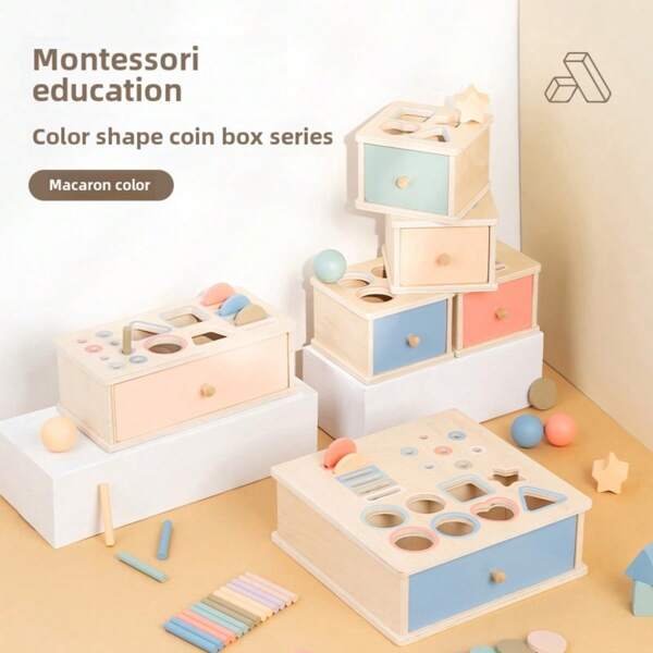 Montessori Sortierbox für Kinder, Baby Farb- & Formenzuordnung, Feinmotorik Training Frühpädagogisches Spielzeug, Intelligenzentwicklungs-Spielset