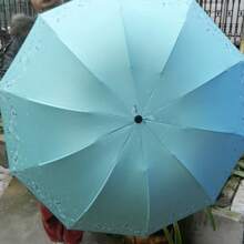 1pc Random Retro Floral 10 Ribs Reinforced Large Umbrella, Black Coating Rain/Sun Protection Parasol Summer Cooling,Beach,Travel