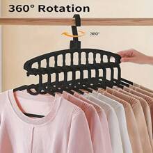 4 Pcs 11 Holes Multi-Functional Swivel Non-Tracking Clothes Hanger - Space-Saving Multi-Hook Design For Neat Closet Organization, Durable And Lightweight For Home Or Travel Use, Multi-Functional Non-Tracking Clothes Hanger