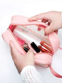 Geantă de machiaj transparentă, mată, geantă cosmetică portabilă simplă, organizator de articole de toaletă impermeabil, esențiale de călătorie pentru vacanță, vară, înapoi la școală, geantă de școală pentru geantă de spălat școlară, geantă de toaletă impermeabilă de călătorie