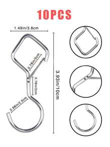 5pcs Heavy Duty S-Shaped Hooks With Safety Latch Design,Rustproof Metal Hooks For Hanging With Safety Buckle Design,Kitchen And Closet Hanging Hooks,Suitable For Plants, Pots, Towels And Bags,Hanging Plants