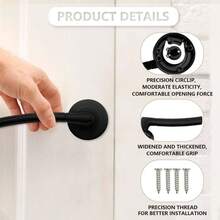 Bwintech 6 Sets Matt Black L090 Aluminium Lever Handle On Rose Internal Door Handle For Bedroom And Bathroom Without Escutcheon
