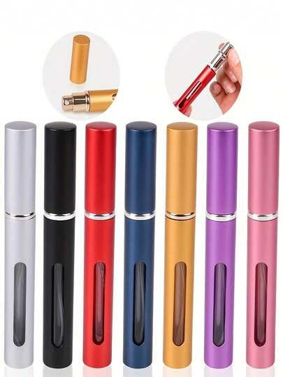 14/7/5/3/1pc 0.34oz/10ml & 0.17oz/5ml 超细雾长喷嘴可填充香水喷雾瓶，便携式旅行加压喷雾器，适用于女士保湿化妆品、男士假日露营、户外旅行和度假必备品