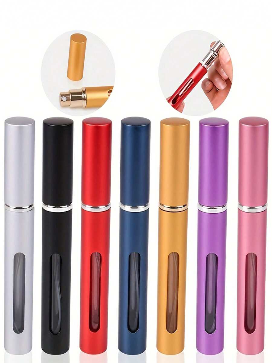 14/7/5/3/1pc 0.34oz/10ml & 0.17oz/5ml Ultra Fine Mist Long Nozzle Refillable Perfume Spray Bottle, Portable Travel Pressurized Mist Sprayer, Suitable For Women's Moisturizing Cosmetics, Men's Holiday Camping, Outdoor Travel And Holiday Essentials - Multicolor - View 1