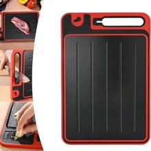 Khay rã đông thịt 4 trong 1 kèm thớt, dụng cụ mài dao và bào tỏi - Khay rã đông thịt đông lạnh, được thiết kế để chuẩn bị thức ăn trong nhà bếp | Thiết kế đa chức năng | Dụng cụ nhà bếp bền bỉ - Nhiều màu - Xem 15