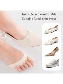 Women's Five-Toe Forefoot Pads For High Heels, Comfortable Half Insoles For Foot Care, Non-Slip Toe Socks Inserts