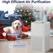 1 件适用于家庭大房间（面积达 1200 平方英尺）的空气净化器，MOOKA H13 真 HEPA 空气净化器，适用于卧室宠物，带香薰海绵，空气过滤器清洁剂，用于烟雾、异味、皮屑、花粉（白色） - 彩色 - 查看 4