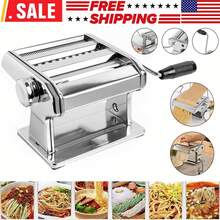 Stainless Steel Fresh Pasta Maker Roller Machine, With Adjustable Thickness Settings,Perfect For Homemade Spaghetti Fettuccini Noodles And Lasagna,Includes Removable Handle And Clamp (Silver) - Bạc - Xem 1