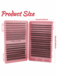 640/180簇DIY假睫毛嫁接套装，混合款式，10D、20D自然猫眼和洋娃娃妆，C&D卷度，长度10-16毫米，可重复使用，含胶水，新手友好 - 大容量睫毛册和旅行套装可选 - 粉色 - 查看 6