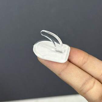 1 pièce/5 pièces/10 pièces/20 pièces set Crochets transparents adhésifs en acrylique, crochets adhésifs en plastique résistants pour la salle de bain, sans perçage, petits crochets en forme de corne de vache auto-adhésifs