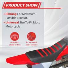 Funda de asiento de motocicleta con agarre de goma suave universal para KTM Suzuki KX KLX 50cc-250cc CRF XR RM TTR PW SSR Apollo TAO TAO la mayoría de las motos de campo a través, motocross, enduro, motociclistas, entusiastas de la montaña, aventura y jugadores individuales - Unitalla - Ver 4