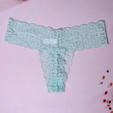 6 piezas Tangas de mujer con flores de encaje sexy