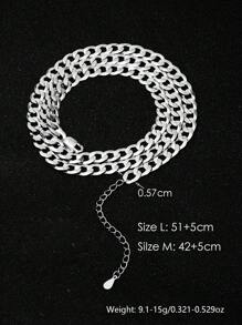 SYMFNY 1pc Men's 925 Sterling Silver Solid Thick Chain Necklace